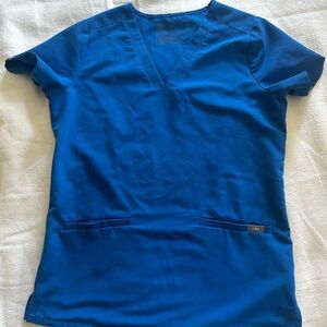 Women's Royal Blue Casma- Three-Pocket Scrub Top - XS